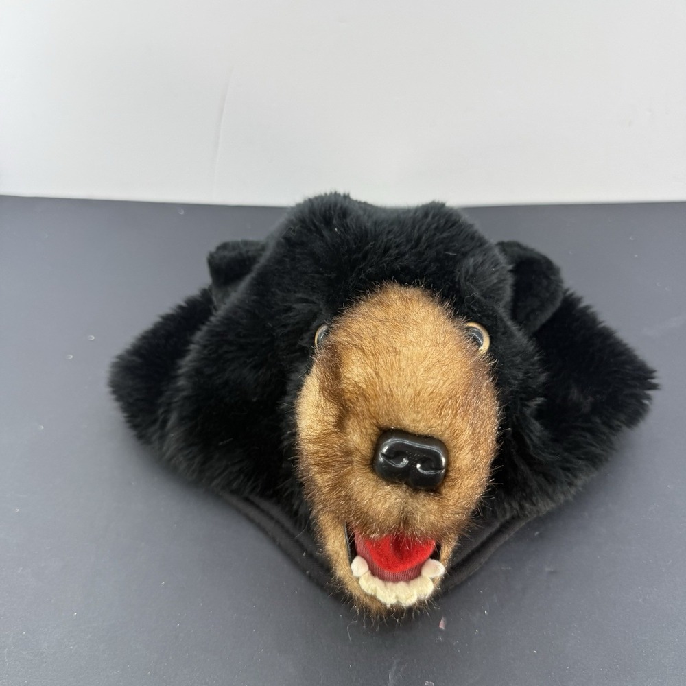 Black Bear Hat Cap Realistic Pretend Hair Great For Hunters Teen And Adult size